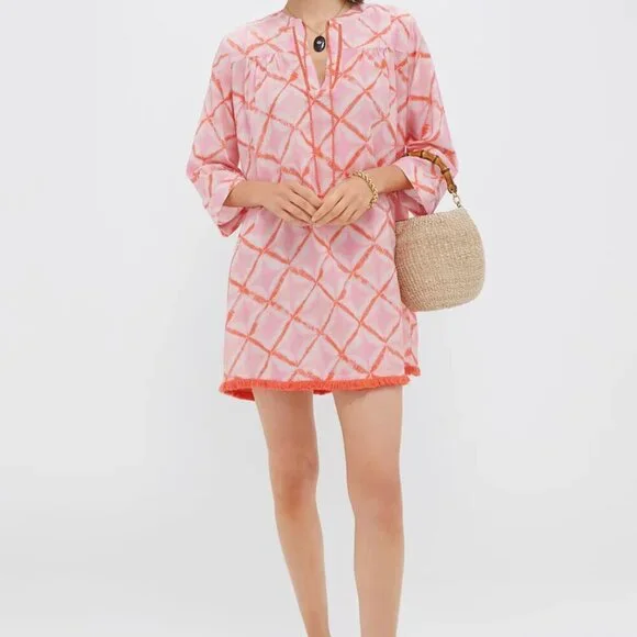 Tuckernuck Cover-up / Mini Dress - NWT! Pink & Coral - Picture 5 of 5